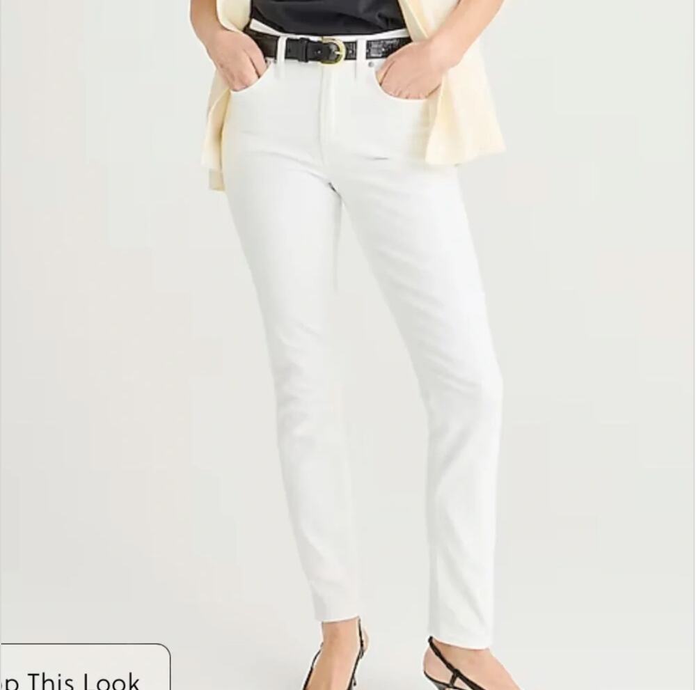 J. Crew 9" Toothpick Jean in White Wash Denim BQ310 Size 27